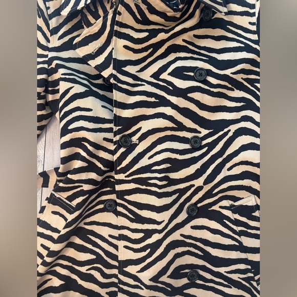 Lauren Ralph Lauren Zebra Print Belted Trench Coat Double Breasted Small - Picture 10 of 10
